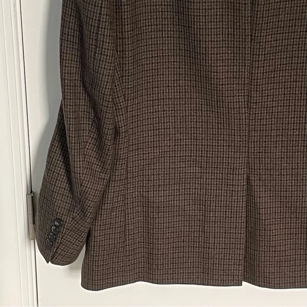Lauren Ralph Lauren Brown Wool Houndstooth Sport Coat Blazer Jacket 47159